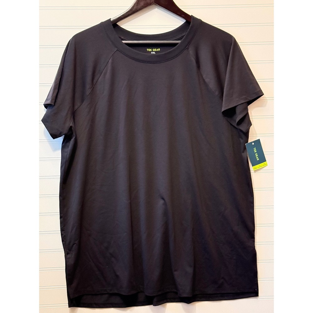 Tek Gear Womens Mineral Black Raglan Short Sleeve Active T-Shirt XXL WT34A151RS
